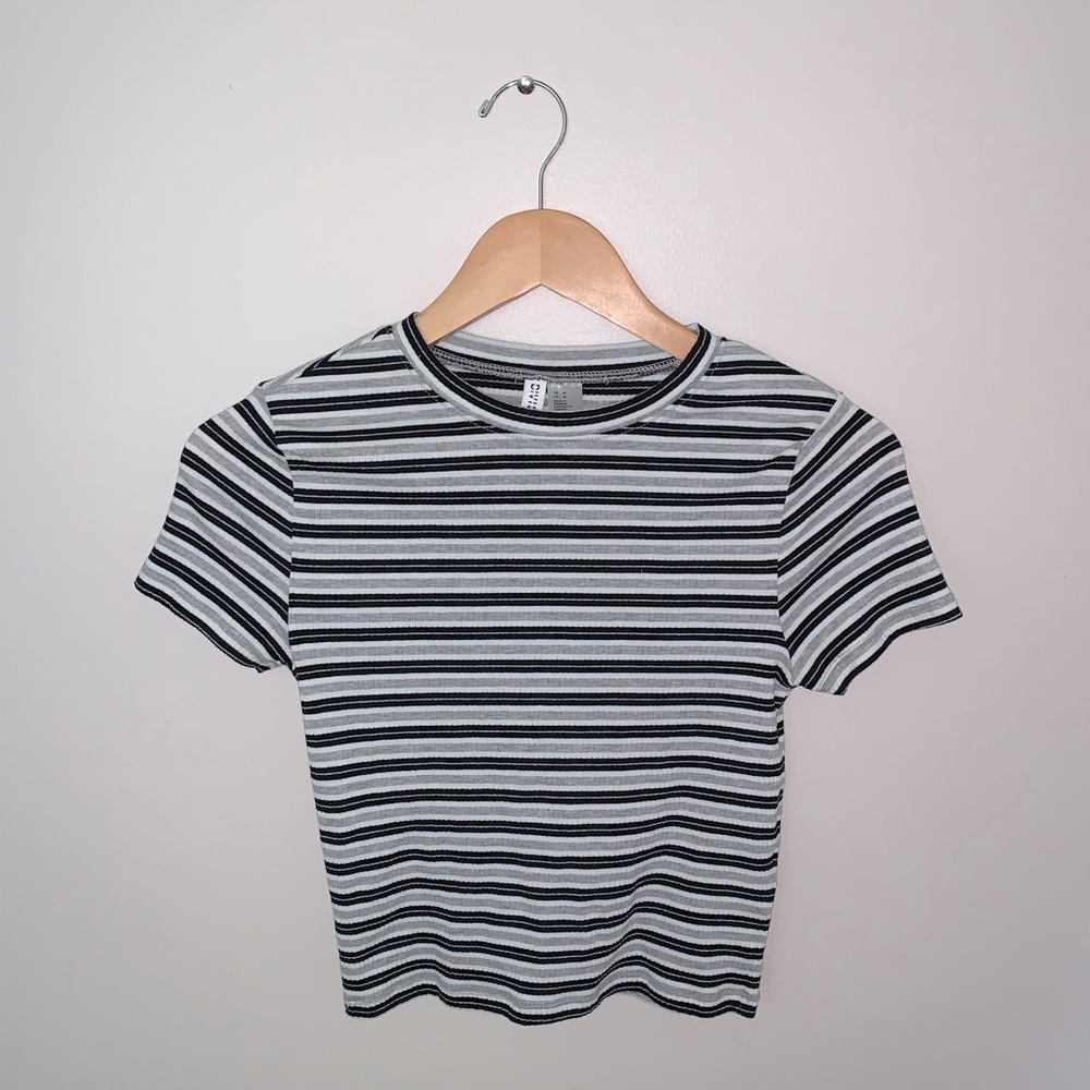 2 H&M Stripped Cropped Tops